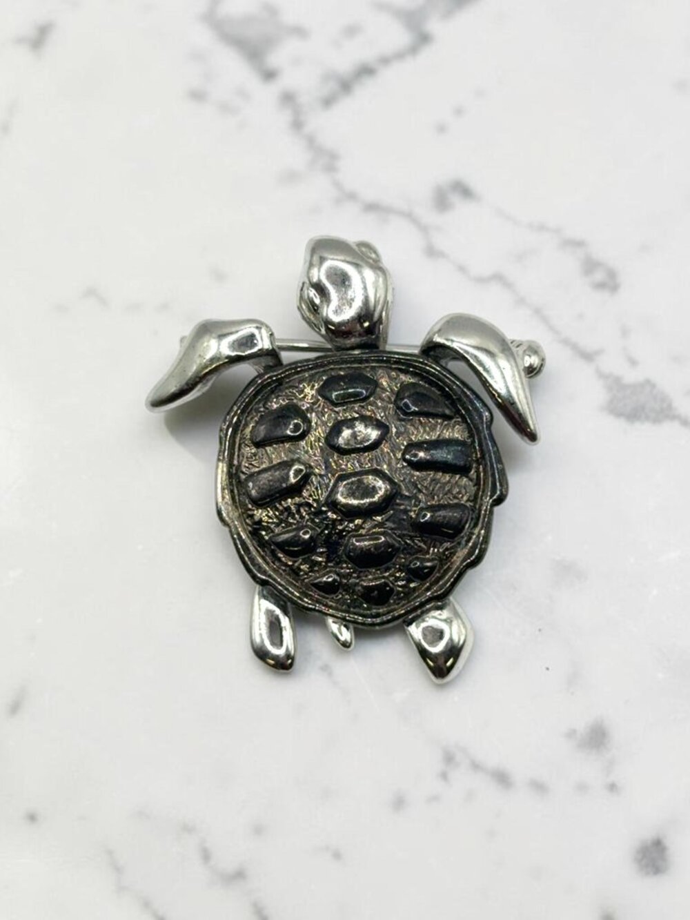 Danecraft Silver and Gunmetal-Tone Turtle Brooch
